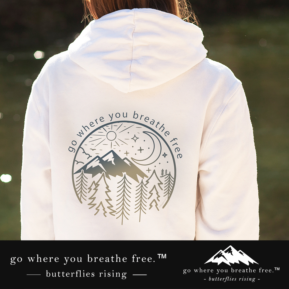 go where you breathe free® - butterflies rising