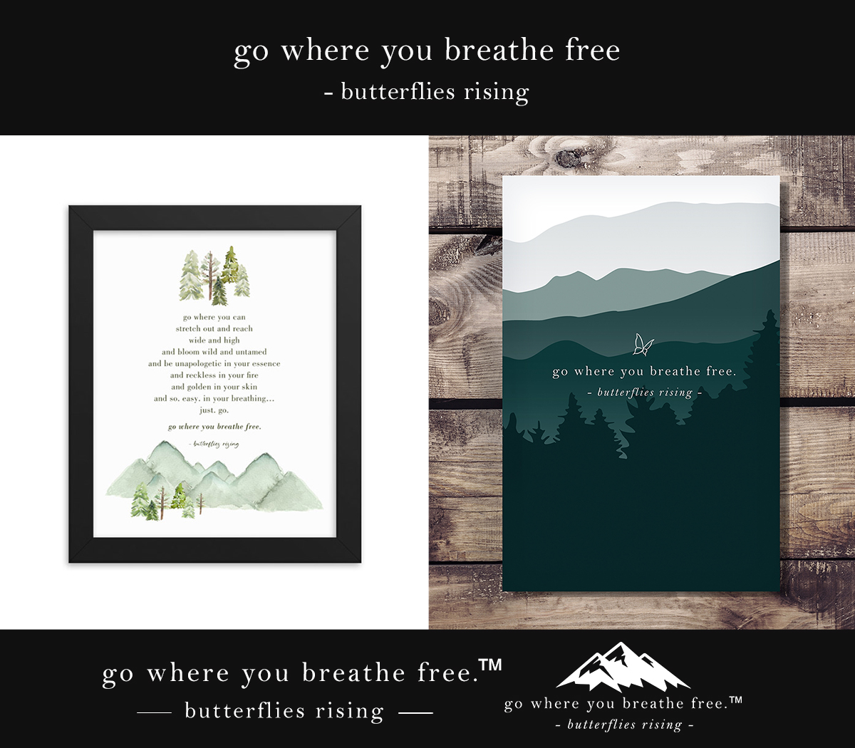 go where you breathe free poem poster print
